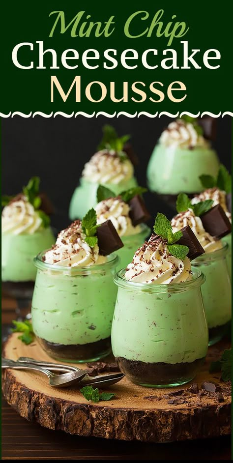 Cheesecake Mousse Recipe, Deserturi Raw Vegan, Mint Desserts, Mint Cheesecake, Cheesecake Mousse, Mint Recipes, Mousse Dessert, Mousse Recipes, Cooking Classy