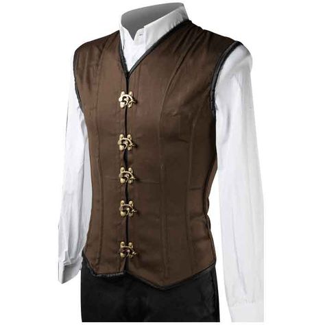 Mens Steampunk Vest, Casual Fantasy Clothing, Gothic Formal, Medieval Outfit, Leather Vests, Steampunk Vest, Steampunk Jacket, Medieval Clothes, Art Male