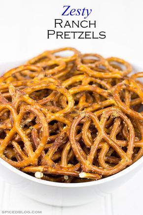 Zesty Ranch Pretzels Gameday Snacks, Ranch Pretzels, Seasoned Pretzels, Zesty Ranch, Pretzel Snacks, Season Aesthetic, Pretzels Recipe, Salty Snacks, Snack Attack