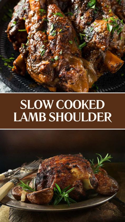 Slow Cooked Lamb Shoulder Lamb Shoulder Slow Cooker, Recipe Tin Eats Recipes, Slow Roast Lamb Shoulder, Roast Lamb Shoulder, Slow Cooked Lamb Shoulder, Crockpot Lamb, Lamb Shoulder Chops, Slow Roasted Lamb Shoulder, Lamb Roast Recipe