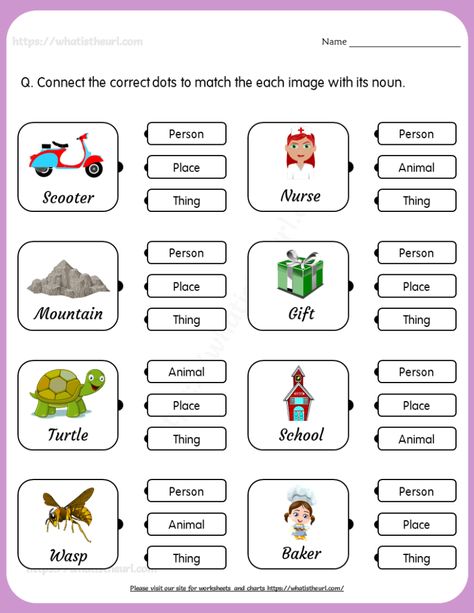 Nouns Worksheet Kindergarten, Nouns Kindergarten, Nouns For Kids, Common Nouns Worksheet, Nouns Activities, Teach English To Kids, English Worksheets For Kindergarten, Grammar For Kids, Common Nouns