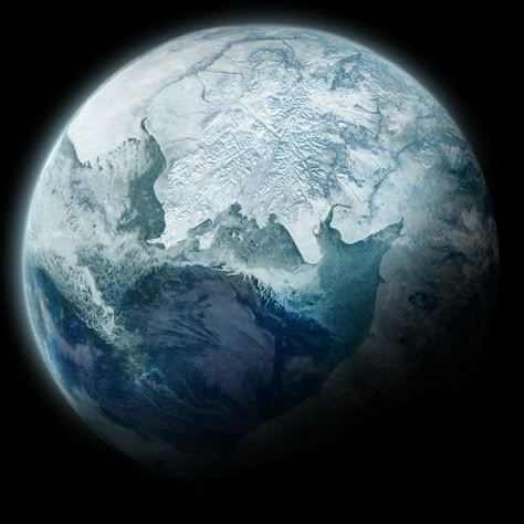 Star Wars Ice Planet, Snowy Planet Concept Art, Sci Fi Ice Planet, Ice Planet Concept Art, Earth Like Planet Concept Art, Snow Planet, Fictional Planets, Sci Fi Planet, Alien Words