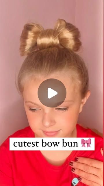 Audrey McClelland on Instagram: "CUTEST BOW BUN 🎀 I’m in love with this hairstyle! I’ve done this one on Victoria’s hair since she was a little girl! It is such a show stopper! ❤️ . Drop me a comment if I can share any hair product information your way! I love the hairstyling cream and it’s on sale right now! . #updo #updohairstyles #updos #updostyles #bun #bunhairstyle #holidayhair #simplehairstyles #simplehair #simplehairstyle #easyhairstyles #easyhairstyle #easyhairstylesforgirls #cutehairstyles #cutehair #hairvideo #hairideas #hairinspo #hairinspiration #hairvideos #hairidea #schoolhairstyles #schoolhair #hairstyles #hair #hairstyle #hairtutorial #hairtutorials" 100 Day Of School Hairstyles, Bun Bow Hairstyle, Ballet Hair Styles, Hairstyles Kids Girls Easy, Easy Hairstyles For Long Hair Kids, Audrey Mcclelland Hair, Hair Bow Bun Tutorial, Bow Bun Tutorial, Kids Simple Hairstyles