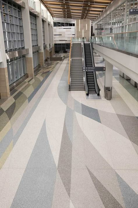 Williston Basin International Airport - National Terrazzo & Mosaic Association Terrazzo Pattern Floor, Convention Center Design, Commercial Exterior, Lobby Hotel, Terrazzo Marble, Commercial And Office Architecture, Floor Pattern, Office Architecture, Mall Design