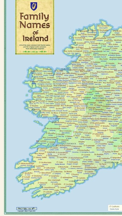 Family Names of Ireland Map, Irish Clan Names, Genealogy Map of Ireland - Etsy Irish Facts, Irish Last Names, Medieval Britain, Genealogy Ireland, Irish Blessing Quotes, Genealogy Map, Map Of Ireland, Irish Genealogy, Ireland History