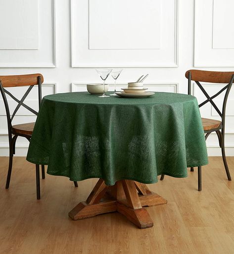 Round Dining Tablecloth Ideas, Round Dining Table Cloth, Round Dining Table Tablecloth, Circle Table Cloth, Round Table Cover Ideas, Round Linen Tablecloth, Round Tablecloth Ideas, Green Table Cloth, Hobbit Wedding