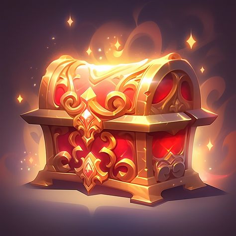 red treasure chest icon,simple，Ramadan theme， in the style of artgerm, heroic, gold leaf accents, tomàs barceló, luminous quality, stained-glass, Magical Reference, Ramadan Theme, Asura's Wrath, Treasure Games, Magic Bottles, Props Art, Pirate Treasure, Box Chest, Pirate Life