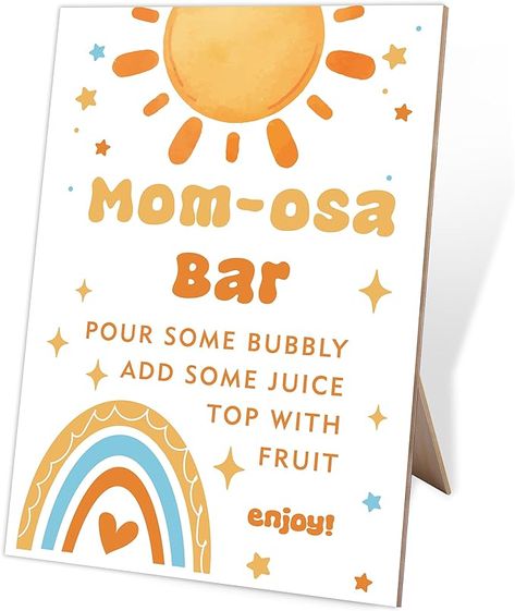 Amazon.com: Mom-osa Bar Sign,Wooden Sign with Stand,Sunshine Rainbow Mom-osa Bar Decorations,Neutral Baby Shower Decorations,Baby Shower Decorations,Baby Shower Sign,Party Favors Supplies,16 : Home & Kitchen Neutral Baby Shower Decorations, Mom Osa Bar Sign, Mom-osa Bar Sign, Bar Decorations, Baby Shower Decorations Neutral, Mom-osa Bar, Baby Shower Sign, Rainbow Decorations, Shower Sign