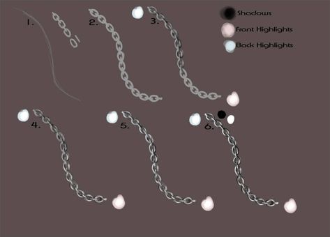 Chain Tutorial by PorcelainPoppies on DeviantArt Chains Art Reference, Chain Sketch How To Draw, Jewelry Drawing Tutorials, Chain Necklace Drawing, How To Draw Chains, Chain Tutorial, Drawing Jewelry, Drawing Tuts, Necklace Drawing