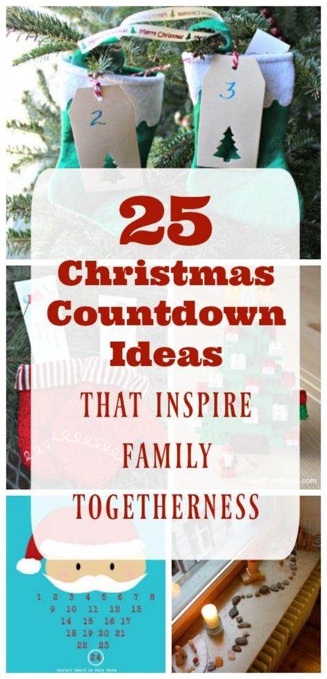 Christmas countdown ideas and DIY advent calendars with activities for kids and families! Easy homemade Advent calendars, calendar fillers, and fun activities to do in December! Classroom Christmas Countdown, Activities Advent Calendar, Advent Activities For Kids, Christmas Countdown Ideas, Christmas Countdown Crafts, Countdown For Kids, Countdown Ideas, Countdown Activities, Christmas Countdown Diy