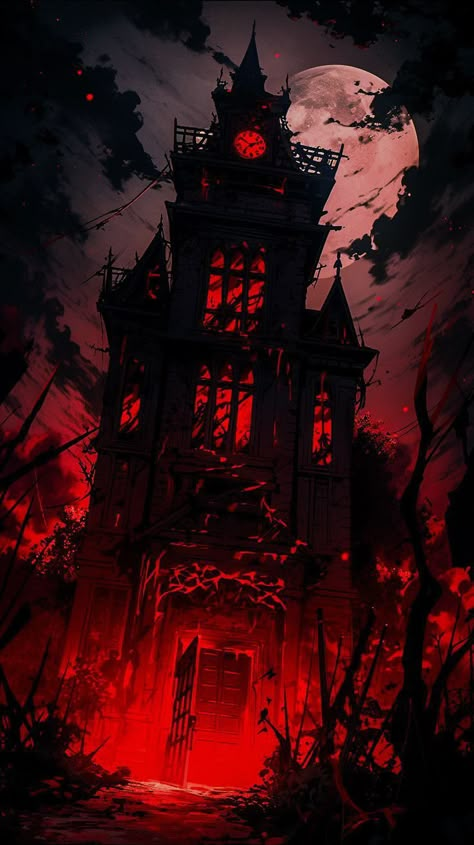 Haunted House Pictures, Creepy Backgrounds, Dark Fantasy Artwork, Goth Wallpaper, Gothic Wallpaper, Dreamy Artwork, Halloween Artwork, Fantasy Castle, Art Gallery Wallpaper