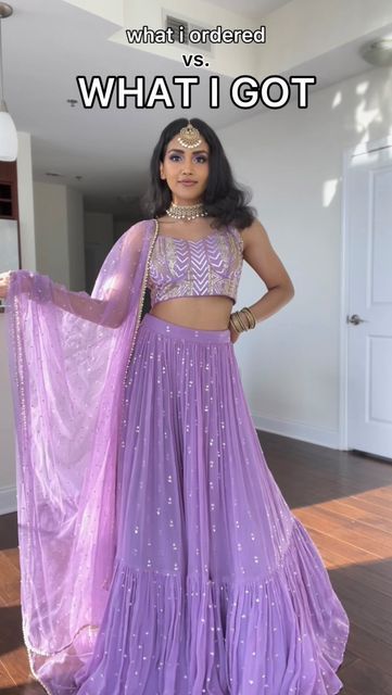 Lilac Lehenga Simple, Lavendar Lehenga Purple, Lilac Lehenga Indian Weddings, Lavender Lehenga Indian Weddings, Levender Haldi Outfit, Lilac Indian Outfit, Lehangas Designs Latest, Lavender Indian Outfit, Best Lehenga Designs