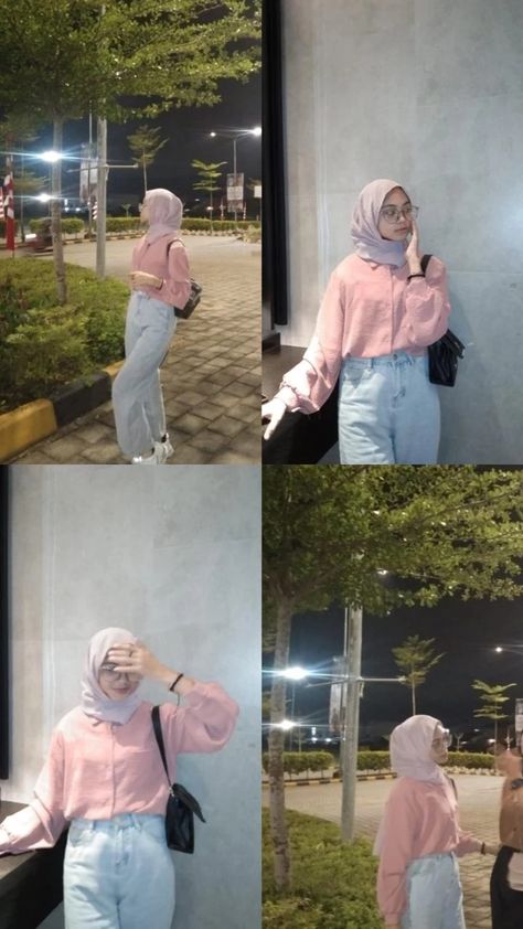 Outfit Celana, Selfie Hijab, Aesthetic Instagram Accounts, Study Tour, Hijabi Aesthetic, Casual Hijab, Casual Hijab Outfit, Ootd Ideas, Outfit Hijab