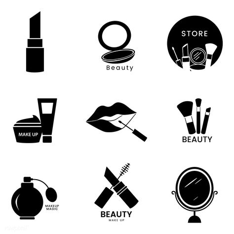 Beauty cosmetics icon set | free image by rawpixel.com / filmful Urban Makeup, Artist Logo Design, Makeup Artist Logo Design, Beauty Logo Makeup, Logo Makeup, Free Icon Set, Makeup Icons, Makeup Artist Logo, Cosmetic Logo