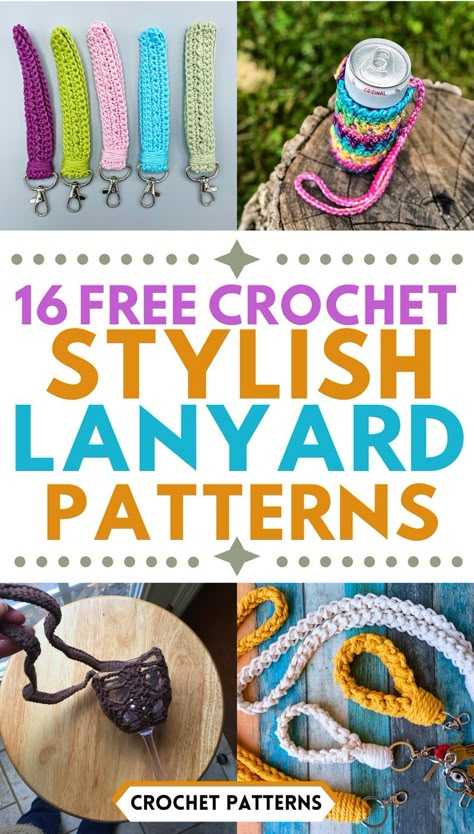 Free Crochet Lanyard Patterns Crochet A Lanyard, Crochet Keychain Lanyard Free Pattern, Crocheted Lanyards Patterns, Crochet Lanyard Pattern Free Easy, Lanyard Crochet Pattern Free, Crochet Phone Lanyard, Free Crochet Jewelry Patterns, Crochet Lanyard Pattern Free, Crocheted Lanyard