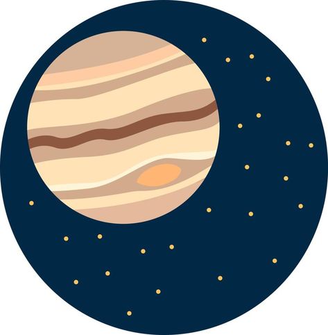 Jupiter planet, illustration, vector on white background. Jupiter Illustration, Planet Illustration, Jupiter Planet, Background Background, Illustration Vector, Planets, White Background, Vector Free, White