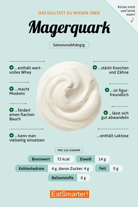 Das solltest du über Quark wissen! | eatsmarter.de #ernährung #infografik #magerquark Baking Soda Beauty Uses, Healthy Diet Tips, Eat Smart, Hair Food, Eat Smarter, Food Facts, Healthy Nutrition, Nutrition Tips, Couscous