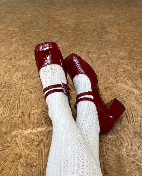 Dressy Shoes For Women, Red Mary Janes, Francesca Bridgerton, Heel Mary Janes, Dressy Shoes, Funky Shoes, Block Heel Sandals, Aesthetic Shoes, Mary Jane Pumps