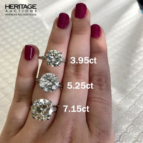 Diamond Carat Comparison, Carat Comparison, Carat Size Guide, Gem Hunt, Elegant Birthday Cakes, Jewelry Education, Trending Engagement Rings, Round Diamond Ring, Big Diamond