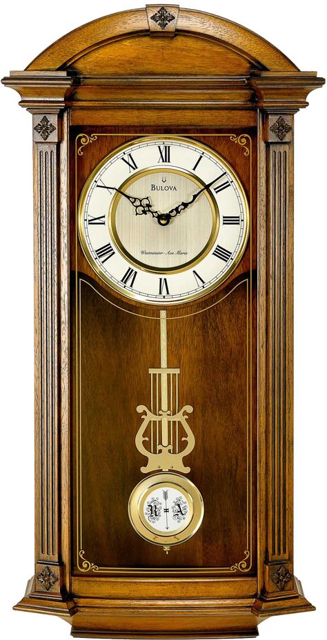 Bulova Wall Clock, Old Fashioned Clock, Chiming Wall Clocks, Time Is Gold, Staircase Wall Decor, Clock Antique, World Clock, Pendulum Wall Clock, Staircase Wall