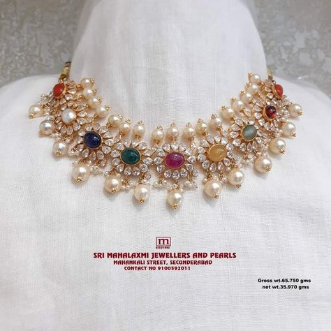 Navratna Jewellery Necklaces, Nava Ratna Necklace, Gold Navaratna Necklace, Navratan Sets In Gold, Diamond Navaratna Bangles, Navrathan Necklace Gold, Navratan Necklace Gold, Navratan Jewellery Necklaces, Navratna Necklace Gold