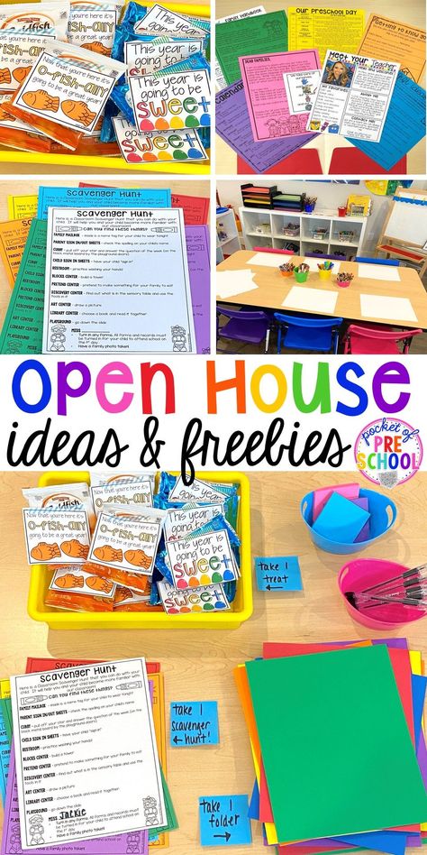 Daycare Open House Activities, Preschool Open Day Ideas, Back To School Night Prek, 1st Day Preschool Ideas, Home Visit Ideas For Teachers, Back To School Night Preschool Ideas, Prek Back To School Night, Sneak A Peek School Ideas, Beginning Of The Year Activities Prek