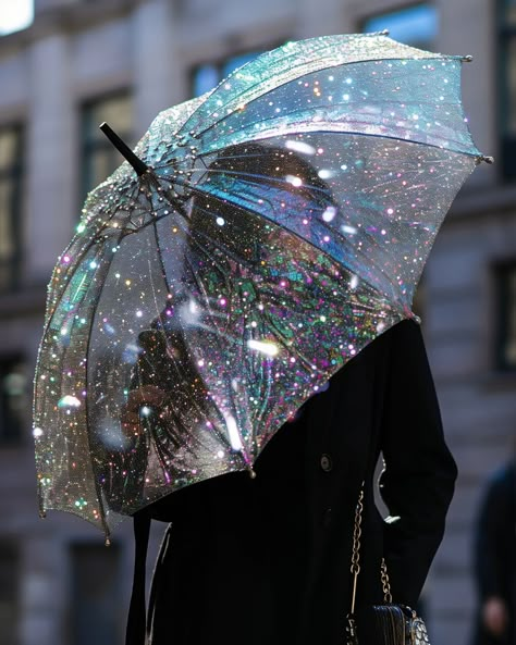 ☂️☂️☂️✨✨✨ #Umbrella #Rain #rainyaesthetic #IridescentAIArt #IridescentArt #Iridescent #Glitter #Glittercore #thursday Ipad Widget Photos, Umbrella Pose, Aesthetic Umbrella, Fantasy Writing Inspiration, Glitter Clothes, Beautiful Umbrella, Mermaid Inspiration, Widget Photos, Rain Fashion