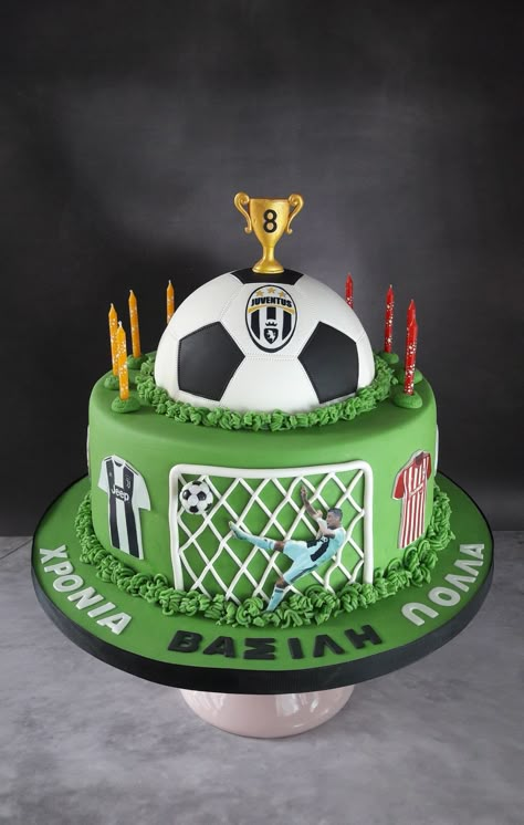 Football Theme Cake Ideas, Football Party Cake Ideas, Cake Designs Football Theme, Cake With Football Theme, 6th Birthday Cakes Boys, Soccer Football Cake, Soccer Cake Birthday, Birthday Cake For Boys 9th Birthday, Soccer Cakes Ideas