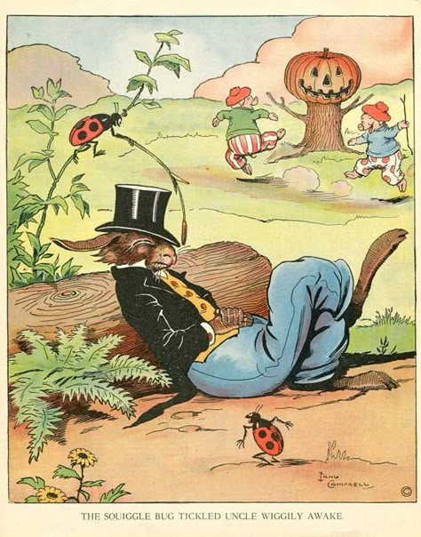 Lang Campbell Uncle Wiggly, Bugs Illustration, Fables Comic, Hood Books, Scene Tattoo, Childhood Books, Rabbit Art, Lady Bugs, Adventure Book