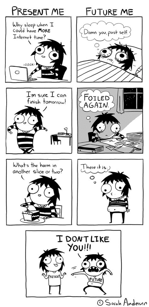 Sarah's Scribbles Sarah Anderson Comics, Sarah Scribbles, Sarah's Scribbles, The Awkward Yeti, Sarah Andersen, Sarah Anderson, 4 Panel Life, Online Comics, Future Me