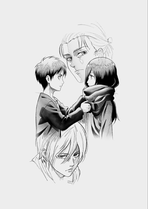 Eren X Mikasa Drawing, Aot Art Sketches, Eren And Mikasa Sketch, Eran Mikasa, Eren And Mikasa Tattoo, Eren And Mikasa Drawing, Mikasa Kill Eren, Eren Tattoo Ideas, Attack On Titan Eren X Mikasa