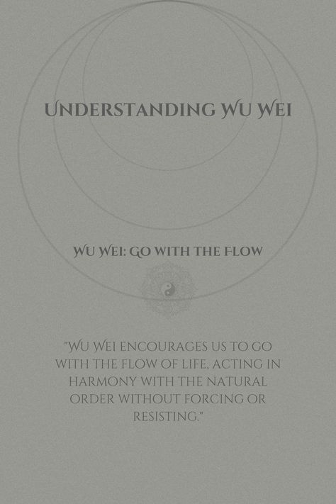 Embrace Wu Wei—effortless action in harmony with the natural flow of life. 🌊 Let go and let things unfold.  #taoism #ancientwisdom #spirituality #chinesephilosophy #harmony" Taoism Quotes, Wu Wei, Chinese Philosophy, Flow Of Life, Spiritual Stuff, Ancient Wisdom, 2024 Vision Board, Journal Prompts, 2024 Vision