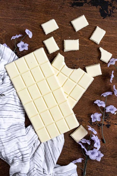 How to Make White Chocolate How To Make White Chocolate, White Chocolate Aesthetic, Healthy White Chocolate, White Chocolate Recipe, Christmas Holiday Food, Sago Pudding, Homemade White Chocolate, Valentines Day For Her, Sugar Free White Chocolate