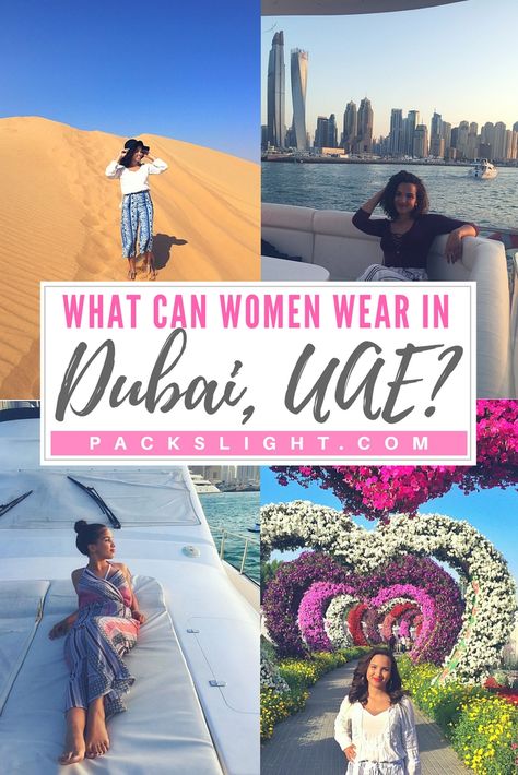 What can women actually wear in Dubai? get advice from a Dubai expat on what to wear where, and when in this fabulous city! Dubai Dress Code, Vacation Dubai, United Emirates, What To Wear In Dubai, Teaching Abroad, Dresses In Dubai, Dubai Holiday, Dubai Dress, Uae Travel