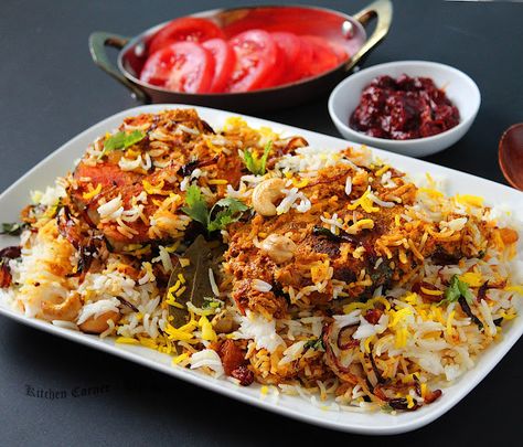 Kerala Fish Biriyani, Fish Biryani Recipe Indian, Delicious Fish Recipes, Fish Biryani, Recipes Notes, Coconut Fish, Dum Biryani, Roasted Cashews, Weekend Meals