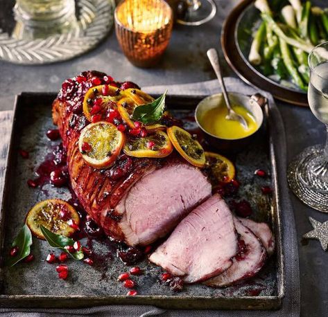 Baked Gammon, Roast Gammon, Gammon Recipes, Braised Leeks, Cranberry Pomegranate, Christmas Roast, Recipes For The Family, Christmas Yummies, Dream Christmas