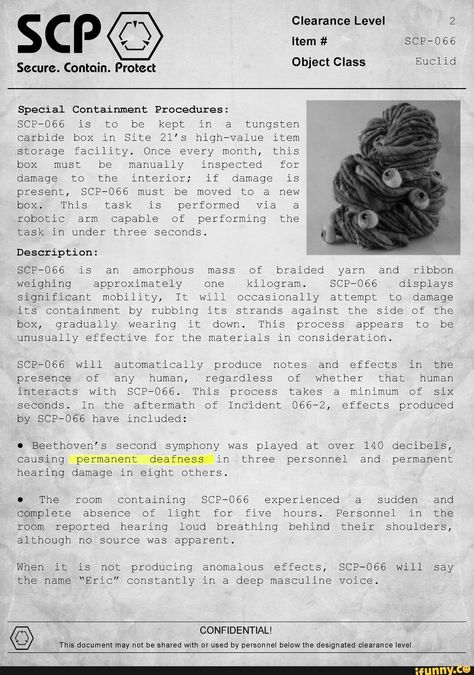 Found on iFunny Scp List, Scp Documents, Braided Yarn, Hearing Damage, Robotic Arm, Parapsychology, Storage Facility, Scp Foundation, The Aftermath