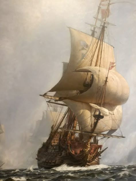 Age Of Sail Ships, 18th Century Ship, Old Sailing Ships Paintings, 1600s Pirate, Anglo Dutch Wars, Ship Sails, Galleon Ship, Marine Painter, Maritime Painting