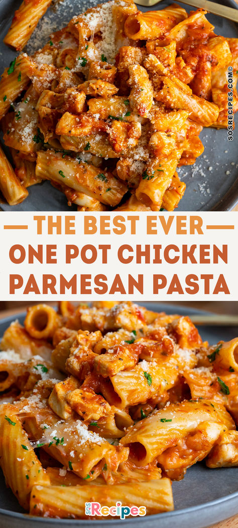 Love Chicken Parmesan but want an easier version? Try this delicious Chicken Parmesan Pasta recipe! It combines tender chicken, perfectly cooked pasta, rich marinara sauce, and melted cheese in one easy dish. This quick, comforting meal is perfect for busy weeknights or cozy family dinners. Make this easy Chicken Parmesan Pasta recipe and enjoy all the classic flavors in a simple, crowd-pleasing dinner! One Pot Chicken Parmesan Pasta, One Pot Chicken Parmesan, Turkey Meals, Recipe Inspirations, Chicken Parmesan Pasta, Parmesan Pasta, One Pot Chicken, Chefs Kiss, Kraft Recipes