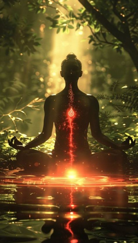 Connection To Spirit, Light Body Spiritual, Meditating Pose, Forest Meditation, Meditation Art Spirituality, Kundalini Yoga Poses, Meditation Pictures, Meditative Pose, Somatic Healing