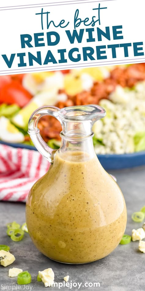 Creamy Red Wine Vinaigrette Dressing, Homemade Red Wine Vinaigrette Dressing, Salad Dressing With Red Wine Vinegar, Low Fat Vinaigrette Dressing, Easy Vinegarette Recipe, Vinegrate Dressing Vinaigrette Recipe, Vinegrate Dressing, Vinergerette Dressing Recipe, Vinegrette Dressing Recipes