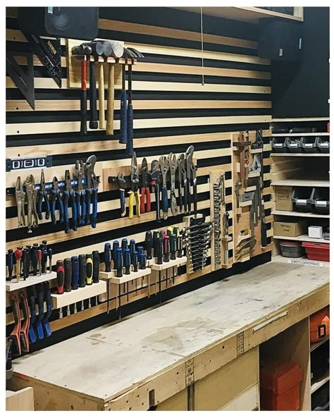 French Cleat Tool Storage, Tool Wall Storage, French Cleats, Garage Workshop Layout, Garage Workshop Plans, Garage Storage Inspiration, Basement Workshop, Garage Organization Tips, Diy Wood Shelves