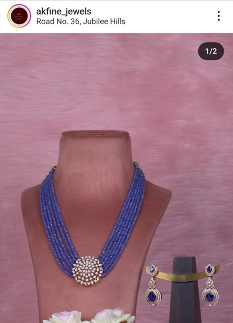 Beats Chains Models, Tanzanite Beads Jewelry Indian, Tanzanite Jewelry Indian, Beads Jewelry Indian, Tanzanite Beads, Choker Necklace Designs, Beads Collection, Gold Jewellry, Tanzanite Jewelry