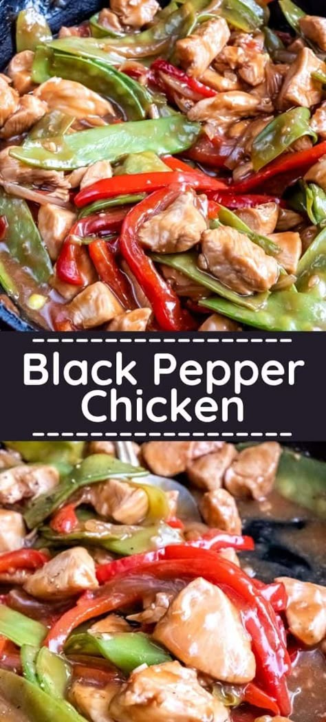 Experience the bold and spicy flavors of Black Pepper Chicken, a tantalizing dish where succulent chicken is wok-fried to perfection with fragrant black pepper and an array of savory spices. Don't miss out on this delicious recipe – click to discover the full details, and follow us for an array of culinary delights that will awaken your taste buds! Black Pepper Chicken Stir Fry, Pepper Chicken Stir Fry, Asian Chicken Recipes Easy, Black Pepper Chicken Recipe, Chicken Receipts, Pepper Chicken Recipe, Chicken Stir Fry Recipe, Black Pepper Chicken, Recipes With Chicken And Peppers