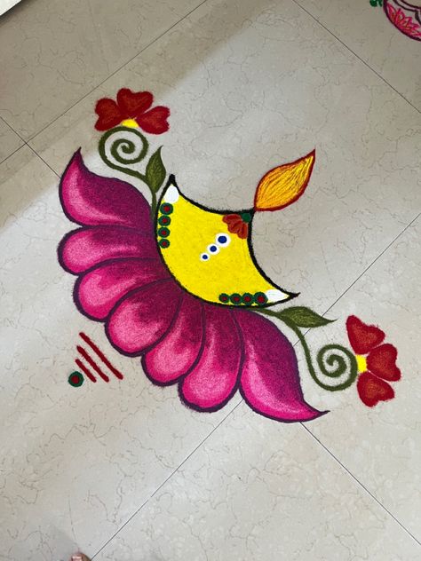 Rangoli latest Diwali Akash Kandil Rangoli Design, Diwali Theme Rangoli For Competition, Diwali Rangoli Diya Design, Lakshmi Rangoli Designs Diwali, Small Size Rangoli Designs, Simple Rangoli Designs For Diwali Latest Easy, Handmade Rangoli Designs, Latest Easy Rangoli Designs, Simple Round Rangoli