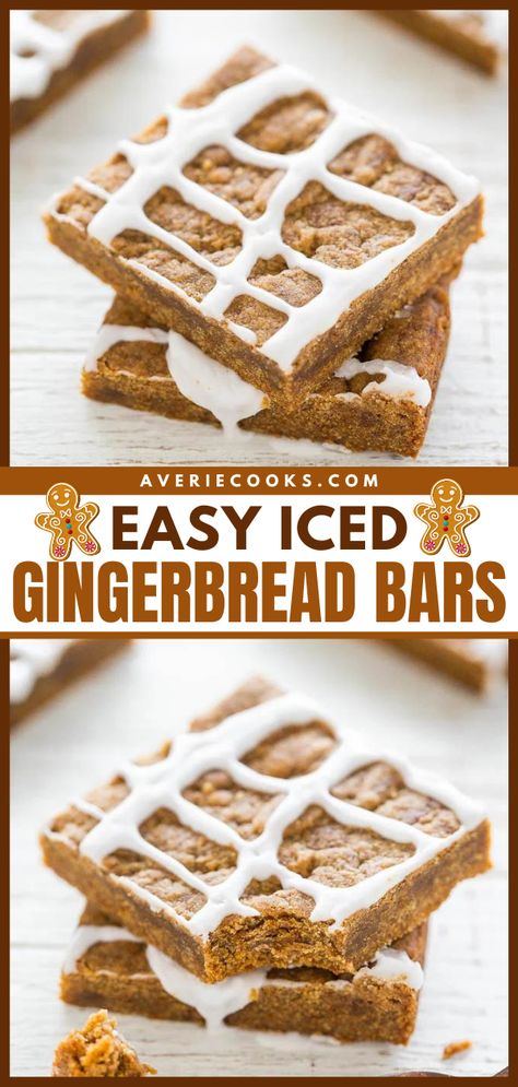 Gingerbread Sheet Cookie, Ginger Cookie Bars, Ginger Bread Bars, Gingerbread Bars Recipe, Cookies No Mixer, Gingerbread Squares, Ginger Bars, Gingerbread Bars, Gingerbread Cookie Bars