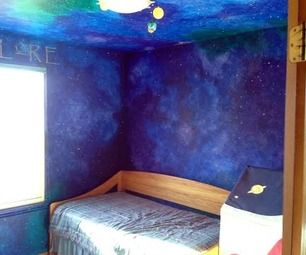 How to paint a star/night-sky themed nursery that will last until high school. Want to do this to my room SO BAD. Galaxy Room Ideas, Galaxy Bedroom, Galaxy Room, Wall Murals Diy, Space Themed Bedroom, Diy Galaxy, Baby Room Themes, Diy Wall Painting, Salon Suites