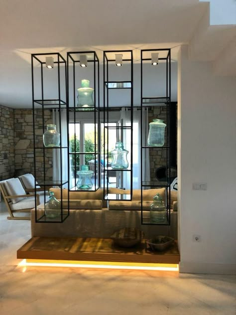 Modern Elegance Indoor Unique Metal Room Divider Metal Room Divider, Wall Partition Design, Room Divider Ideas, Divider Ideas, Transitional Decor Kitchen, Living Room Design Inspiration, Living Room Partition Design, Room Partition Designs, Living Room Partition