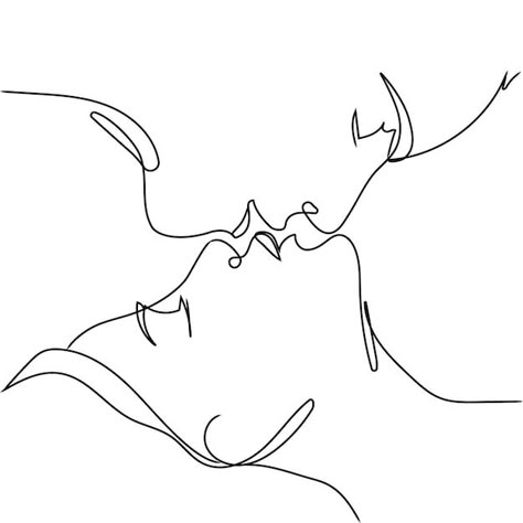 Kiss vector art line isolated doodle ill... | Premium Vector #Freepik #vector #continuous-line #human-sketch #line-art-people #lovers-couple One Line Drawing Of Lovers, Line Art Of Couple, Line Art Drawings Couple Kiss, Bride And Groom Line Art, Line Drawings Of People, People Kissing Sketch, Two People Sketch, Lovers Sketch Couple, Casal Art