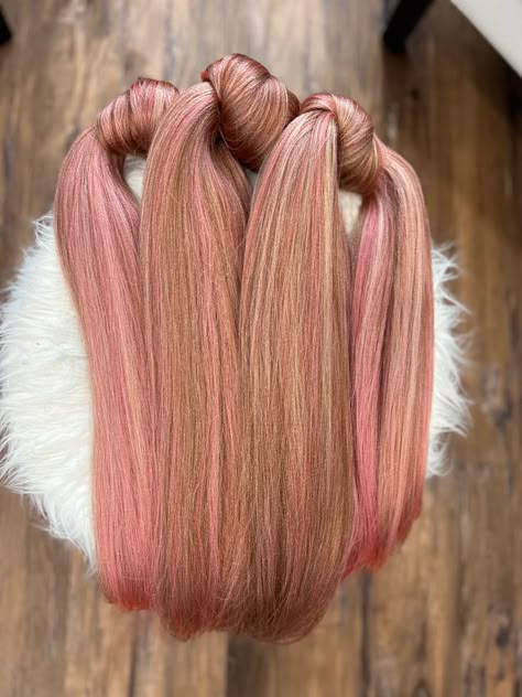 613 And Pink Knotless Braids, Brown And Pink Mixed Braids, Color 30 Cornrows, Rose Gold Braiding Hair, Color 30 And Pink Braids, Pink Brown Blonde Braids, Pink And Blonde Hair Black Women Braids, Hair Mixing Braids, Pink Micro Braids